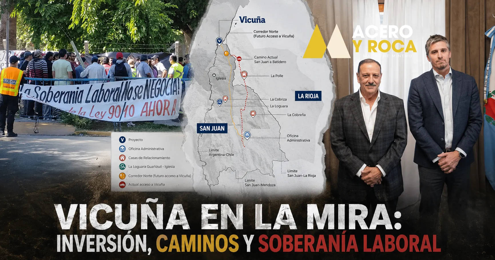 Tensión en Vicuña: Despedidos sanjuaninos reclaman ante el avance de mano de obra riojana